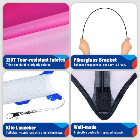 Delta Kite Three Set for Kids and Adults,Easy to Fly Adult Kites,Perfect Family Kite for Parks and Beach, Delta Kites for Fun Outdoor Activities in Kuwait