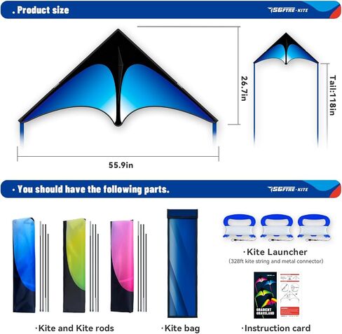 Delta Kite Three Set for Kids and Adults,Easy to Fly Adult Kites,Perfect Family Kite for Parks and Beach, Delta Kites for Fun Outdoor Activities in Kuwait