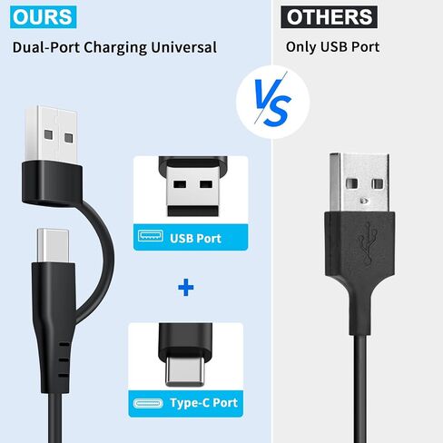 شاحن USB C/A مطور 2 في 1 لساعة Samsung Galaxy Watch 7/6/6 Classic/5/5 Pro/4/4 Classic/3/Active 2/Active 1/Ultra/Fe، شاحن ساعة Galaxy سريع الشحن لهاتف Samsung Galaxy ساعة، 3.4 قدم، 1 حزمة in Saudi Arabia