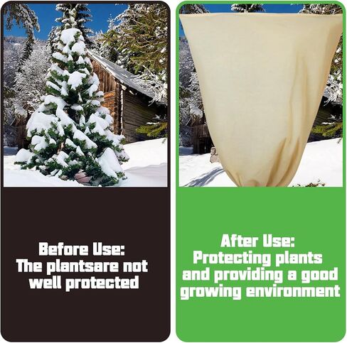 2PCS 43.3×43.3 Inch Burlap Winter Plant Cover Bags,Large Burlap Bags with Drawstring,Reusable Burlap Frost Cloth Plant Freeze Protection for Outdoor Garden Plants in Saudi Arabia
