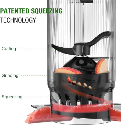 Juicer Machines, TUUMIIST Cold Press Juicer with 5.3" Extra Large Feed Chute Fit Whole Fruits & Vegetables Easy to Clean, High Juice Yield, BPA Free (White) in Saudi Arabia