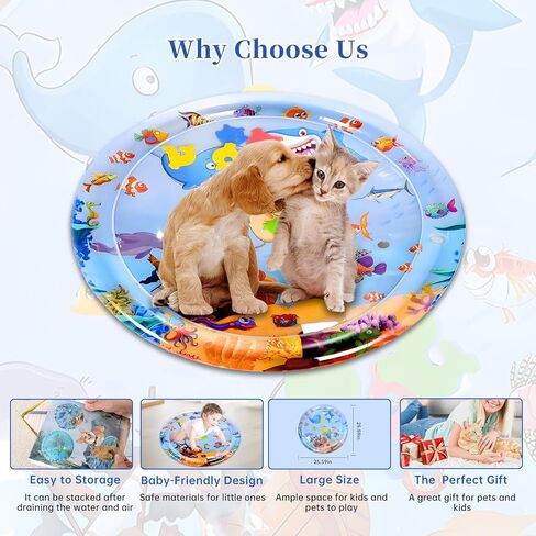 بساط لعب مائي للقطط: بساط لعب بمستشعر الماء، بساط لعب للقطط مملوء بالماء غير قابل للكسر، بساط لعب للقطط، بساط مائي كيتي للحيوانات الأليفة (قرش) in Kuwait