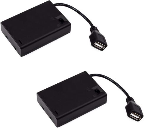 2 قطعة صندوق بطارية مع منفذ USB 3 × AA صندوق تخزين بطارية متعدد الوظائف يستخدم في الداخل والخارج in Kuwait