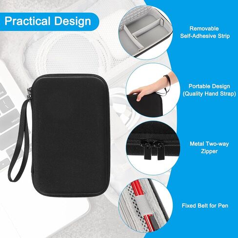 PATIKIL 9 x 5.7 Inch Electronic Organizer Case, 1 Pcs Hard EVA Waterproof Cable Organizer Bag Travel Carrying Case for Digital Multimeter Camera Cord Charger Earphone Adapter Black in Saudi Arabia