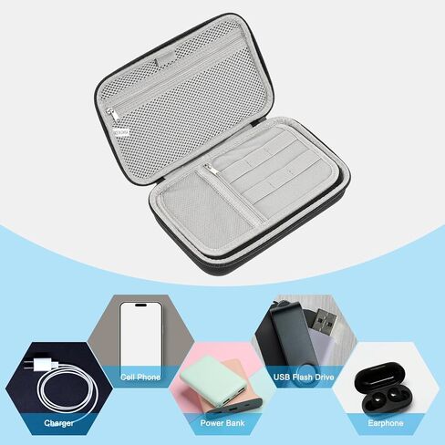 PATIKIL 9 x 5.7 Inch Electronic Organizer Case, 1 Pcs Hard EVA Waterproof Cable Organizer Bag Travel Carrying Case for Digital Multimeter Camera Cord Charger Earphone Adapter Black in Saudi Arabia