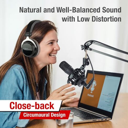 Superlux HD 660PRO, 150 ohms, Studio Recording Headphones Wired, Professional Closed-Back Headphones with 40mm Neodymium Drivers and Solid Bass, 3.5mm Jack for Recording Music, Podcast, and DJ Monitor in Kuwait