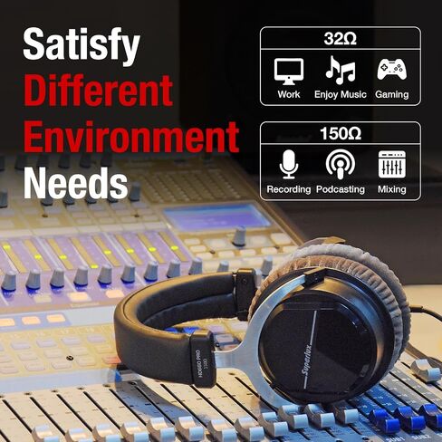 Superlux HD 660PRO, 150 ohms, Studio Recording Headphones Wired, Professional Closed-Back Headphones with 40mm Neodymium Drivers and Solid Bass, 3.5mm Jack for Recording Music, Podcast, and DJ Monitor in Kuwait