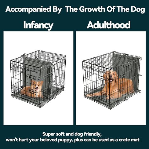 HOMBYS Soft Dog Crate Divider Panel with Crate Mat (Without Crate), Warm Thick Dog Kennel Divider with Ties, Dog Crate Accessories for Puppy Crate Training in Saudi Arabia