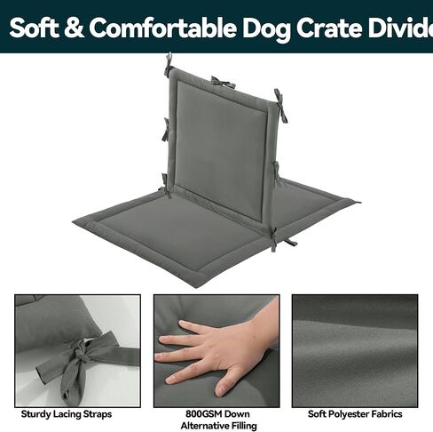 HOMBYS Soft Dog Crate Divider Panel with Crate Mat (Without Crate), Warm Thick Dog Kennel Divider with Ties, Dog Crate Accessories for Puppy Crate Training in Saudi Arabia