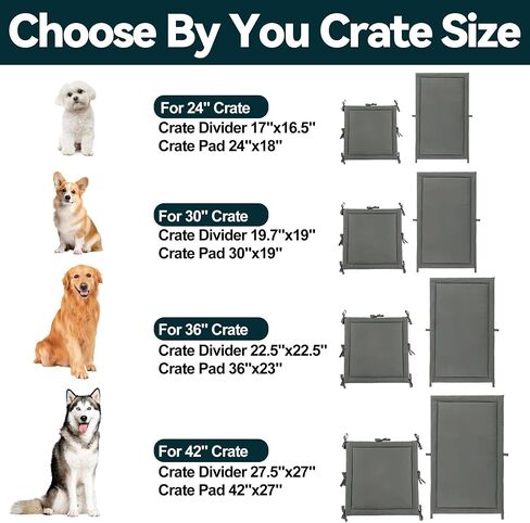 HOMBYS Soft Dog Crate Divider Panel with Crate Mat (Without Crate), Warm Thick Dog Kennel Divider with Ties, Dog Crate Accessories for Puppy Crate Training in Saudi Arabia