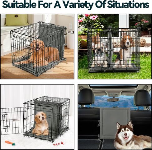 HOMBYS Soft Dog Crate Divider Panel with Crate Mat (Without Crate), Warm Thick Dog Kennel Divider with Ties, Dog Crate Accessories for Puppy Crate Training in Saudi Arabia