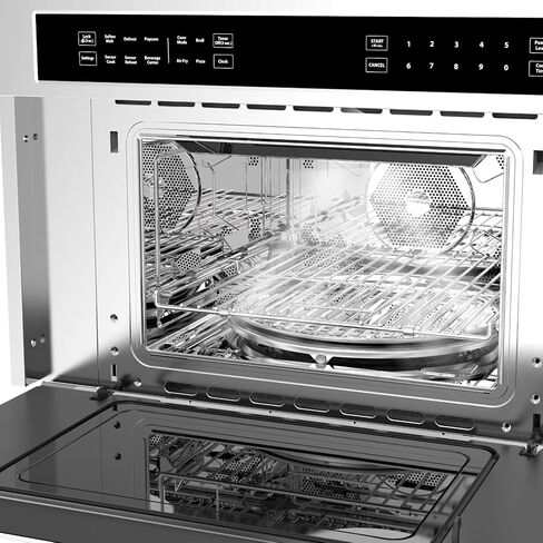 فرن ميكروويف حراري 30 بوصة، 1.6 قدم مكعب. قدم. فرن ميكروويف مدمج مع مقلاة هوائية، قفل أمان للأطفال، باب منسدل، تحكم باللمس، لحلول طهي متعددة الاستخدامات in Kuwait