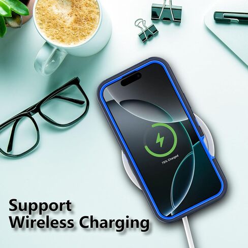 حافظة لهاتف Apple iPhone 16 Pro Max مع مشبك حزام ومسند، حافظة متينة متعددة الطبقات لحماية الجسم بالكامل مع حزام حزام لهاتف Apple iPhone 16 Pro Max 6.9 بوصة (أسود) in Kuwait