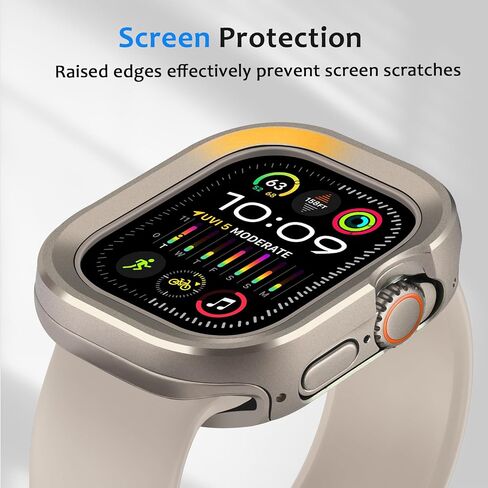 Metal Case Compatible with Apple Watch Case Ultra 3/2/1 49mm, 2 in 1 Rugged Protective Silicone Bumper Cover Compatible with iWatch Ultra 49mm (Black) in Kuwait