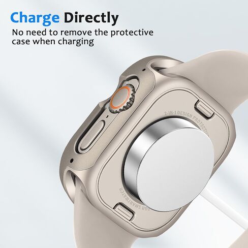Metal Case Compatible with Apple Watch Case Ultra 3/2/1 49mm, 2 in 1 Rugged Protective Silicone Bumper Cover Compatible with iWatch Ultra 49mm (Black) in Kuwait