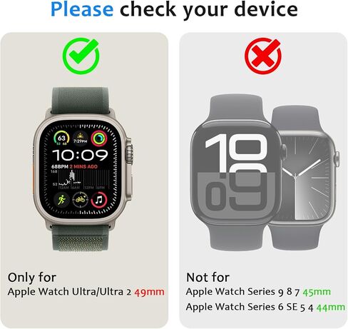 Metal Case Compatible with Apple Watch Case Ultra 3/2/1 49mm, 2 in 1 Rugged Protective Silicone Bumper Cover Compatible with iWatch Ultra 49mm (Black) in Kuwait