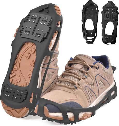 Ice Cleats Snow Traction Cleats Crampons for Walking on Snow and Ice,Non-Slip Overshoe Grippers Anti Slip Footwear for Shoes and Boots in Saudi Arabia