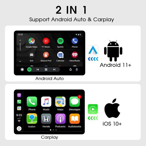 محول لاسلكي 2 في 1 Android Auto ومحول CarPlay اللاسلكي، تحويل USB بلوتوث سلكي إلى دونجل لاسلكي لـ OEM السلكي CarPlay/Android Auto Cars-Stable Connect إلى Android وiPhone (رمادي رمادي) in Saudi Arabia