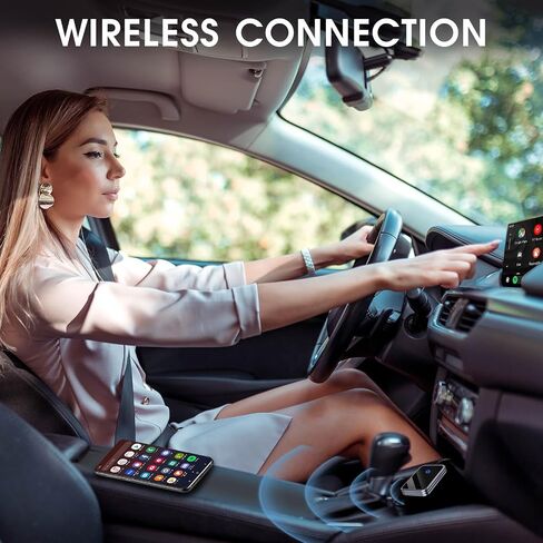 محول لاسلكي 2 في 1 Android Auto ومحول CarPlay اللاسلكي، تحويل USB بلوتوث سلكي إلى دونجل لاسلكي لـ OEM السلكي CarPlay/Android Auto Cars-Stable Connect إلى Android وiPhone (رمادي رمادي) in Saudi Arabia