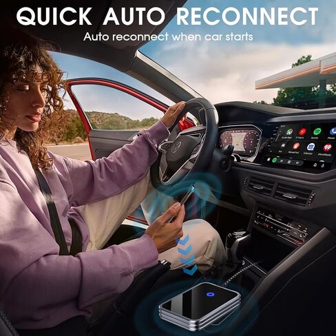 محول لاسلكي 2 في 1 Android Auto ومحول CarPlay اللاسلكي، تحويل USB بلوتوث سلكي إلى دونجل لاسلكي لـ OEM السلكي CarPlay/Android Auto Cars-Stable Connect إلى Android وiPhone (رمادي رمادي) in Saudi Arabia