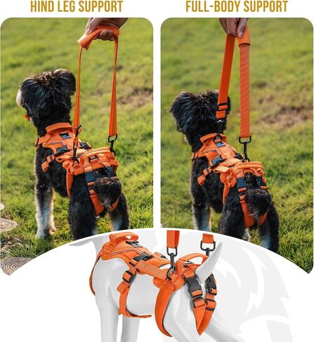 OneTigris Dog Lift Harness for Small Dogs XS, Dog Sling Carrier for Small Dogs to Help Lift and Walk, Outdoor Full Body Lift Harness with Reflective Straps, Dog Support Harness for Back Legs in Saudi Arabia