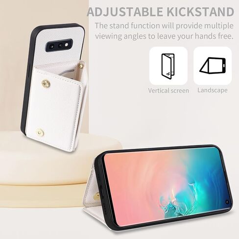 Phone Case for Samsung Galaxy S10e Wallet Cover with Crossbody Shoulder Strap and Leather Credit Card Holder Pocket Slim Flip Purse Stand Cell Accessories S 10e 10se Se10 Women Girls White in Saudi Arabia