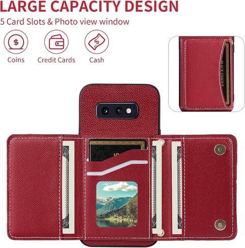Phone Case for Samsung Galaxy S10e Wallet Cover with Crossbody Shoulder Strap and Leather Credit Card Holder Pocket Slim Flip Purse Stand Cell Accessories S 10e 10se Se10 Women Girls White in Saudi Arabia