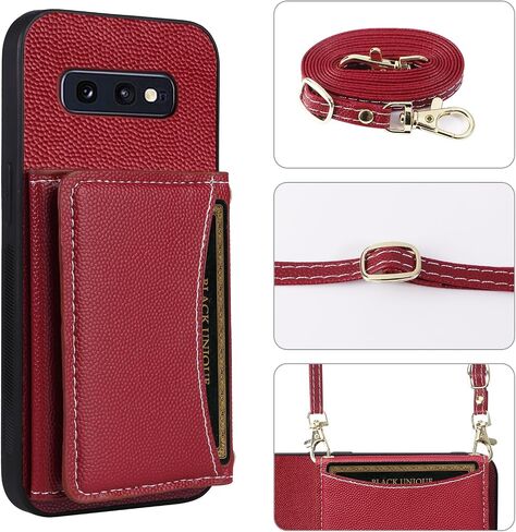 Phone Case for Samsung Galaxy S10e Wallet Cover with Crossbody Shoulder Strap and Leather Credit Card Holder Pocket Slim Flip Purse Stand Cell Accessories S 10e 10se Se10 Women Girls White in Saudi Arabia
