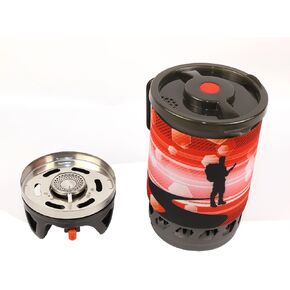 TENKE Backpacking 1000W 0.75L Portable Gas Powered Stove top Cooking System Gear Outdoor Pot Jet Burner Set With Piezo Ignition Ideal for Hiking, Camping, Fishing, Road Trips (RED, 750ML)