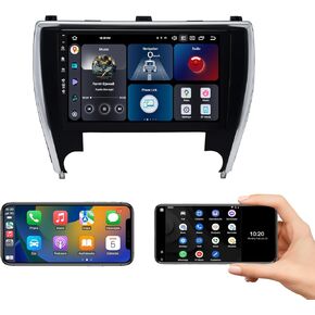 Roadanvi 8G+128G X12 Android Car Radio for Toyota Camry 2015 2016 2017 Wireless Carplay Android Auto Car Stereo GPS Navigation WiFi 4G LTE 1280x720 QLED Touch Screen Head Unit Bluetooth