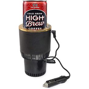 Car Cup Holder Coffee Warmer Drink Cooler 2-in-1 Truck Caned Drink Holder Gift for Car Lover(12V, Black with Gold)