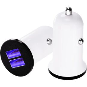 [2 Pack] Car Charger, Dual USB-A Fast Charging Automobile Charger Cigarette Lighter Adapter, Compatible with Blue LED for iPhone 16/15/14/13/12 Pro Max 8 Plus/iPad Kindle