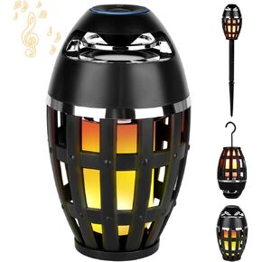 Outdoor Bluetooth Speaker, Wireless Bluetooth 5.0 LED Flame Speaker, Waterproof Bluetooth Speaker with Atmosphere Lamp, Flame Light Speaker, Gifts for Men Women, Playtime for Patio/Party/Camping