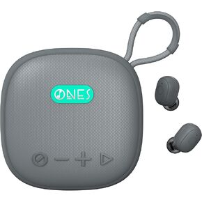 ONES MusPlay Wireless Speaker with Earbuds 2-in-1, Hi-Res Audio, Smart [ Bluetooth/AUX / MP3 ] [ Game/Music Mode ] [ 24 Hrs Speaker / 60 Hrs Earbud Ultra-Long Playback ] Portable Compact