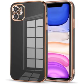 DEFBSC Electroplate Case for iPhone 11, Luxury Electroplated Edge Soft TPU Bumper Case, Full Body Camera Protection Shockproof Anti-Fall Heavy Duty Protective Phone Case, Gold