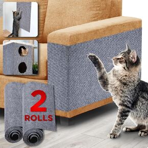 Heavy Duty Cat Scratch Deterrent Furniture Protectors for Sofa, Doors, Clear Couch Protectors from Cats Scratching, Anti Cat Scratch Tape Guards (Transparent, 10 Sheets 17x12)