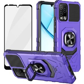 Ailiber for Tracfone BLU View 5 Pro Phone Case, BLU View 5 Pro Case with Kickstand, for Magnetic Car Mount, with Screen Protector, Heavy Duty Protective Cell Phone Cover for BLU B170D -Red