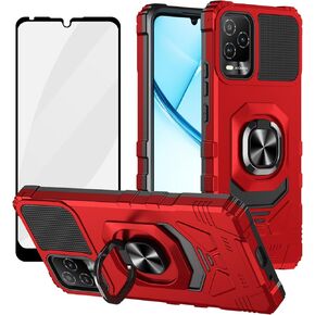 Ailiber for Tracfone BLU View 5 Pro Phone Case, BLU View 5 Pro Case with Kickstand, for Magnetic Car Mount, with Screen Protector, Heavy Duty Protective Cell Phone Cover for BLU B170D -Red