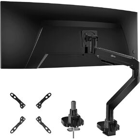 WALI 24-57" Monitor Arm, Heavy Duty Gas Spring Desk Mount for Ultrawide Flat and Curved Screen Up to 59.4lbs, VESA 75x75 to 200x200 (GSMU001XL-P), Black