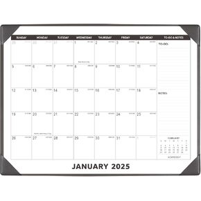 Large Desk Calendar 2024-2025 with Desktop Mat, KOPEESY 22 x 17 Desk top Calendar 18 Months From October 2024 - March 2026, Office Supplies Desk Blotter Calendar for Home School and Office (Black)