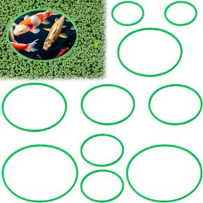 OIIKI 10 PCS Fish Feeding Rings Sets, Floating Aquarium Plant Corral, Floating Plant Rings, Oval and Square Fish Feeding Rings, Fish Tank Aquarium Accessories for Fish Tank, Floating Plants - Black