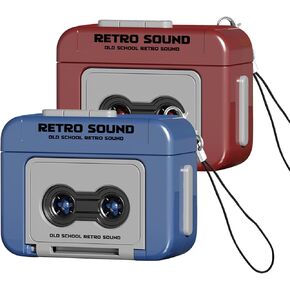 AGLOO 2 Pcs Creative Mini Tape Recorder Keychain - Retro Cassette Player Portable Keychain Gifts with Three Chinese Songs - Ornament for Backpacks, Handbags