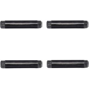 4pcs 1/2 Inch Malleable Black Floor Iron Flange DN15, Three Holes Flange Iron Pipe Floor Fitting Plumbing Threaded Flange DIY Wall Industrial Steampunk Furniture Vintage Retro Decor
