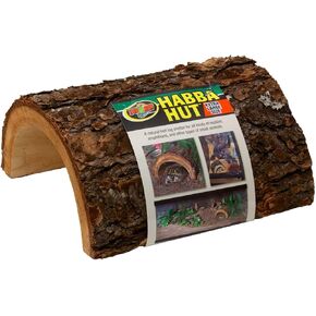 X-Large Habba Hut Reptile Hide - Half Natural Wood Log Hide for Reptiles - Includes DBDPet Pro-Tip Guide