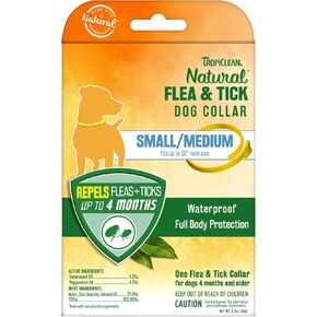 TropiClean Natural Flea & Tick Repellent Collar for Large Dogs - Natural Protection from Fleas & Ticks - Effective Pest Control Solution for Pets - Made with Natural Active Ingredients