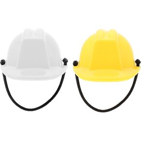 Mini Cute Pet Hat 2pcs Pet Snake Hats with Chin Strap Mini Plastic Helmet Hats Tiny Pet Hat for Ball Python Christmas Costume DIY Doll Crafts Lollipop White Yellow