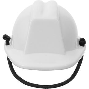 LOGOFUN Miniature Plastic Helmet Mini Pet Safety Helmet with Adjustable Belt Tiny Sunproof Rainproof Hardhat for Pet Accessories - White 1.97x1.97IN