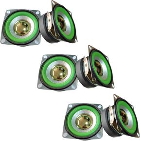 6PCS 4Ohm 5W Full Range Audio Speaker Bass Stereo Woofer Loudspeaker Compatible with Arduino (Green)