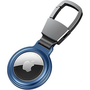 Premium All-Metal AirTag Keychain Case - Secure GPS Item Finder Cover with Key Ring for Apple AirTag