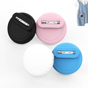 Waterproof Silicone Holder Compatible with Airtag for Kids, [4 Pack] GPS Tracker Cases with Invisible Pin for Children,Elderly, Luggage, Bag, Hidden Inside Clothes (White/Black/Pink/Sky Blue)